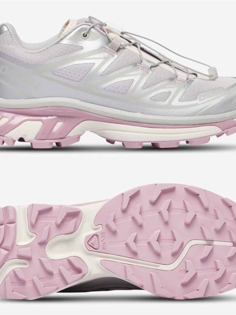 Salomon Women’s Trail Runner in Light Pink and White